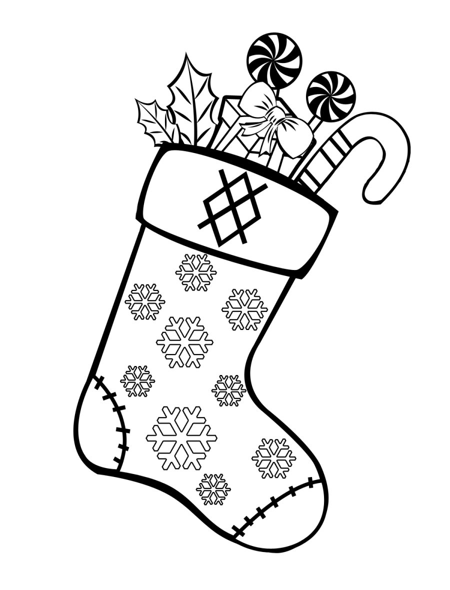 Зимние носки раскраска