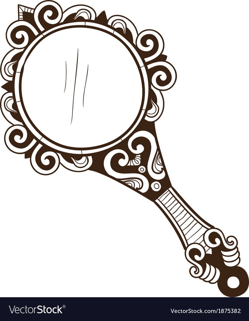 Трафарет зеркала с ручкой