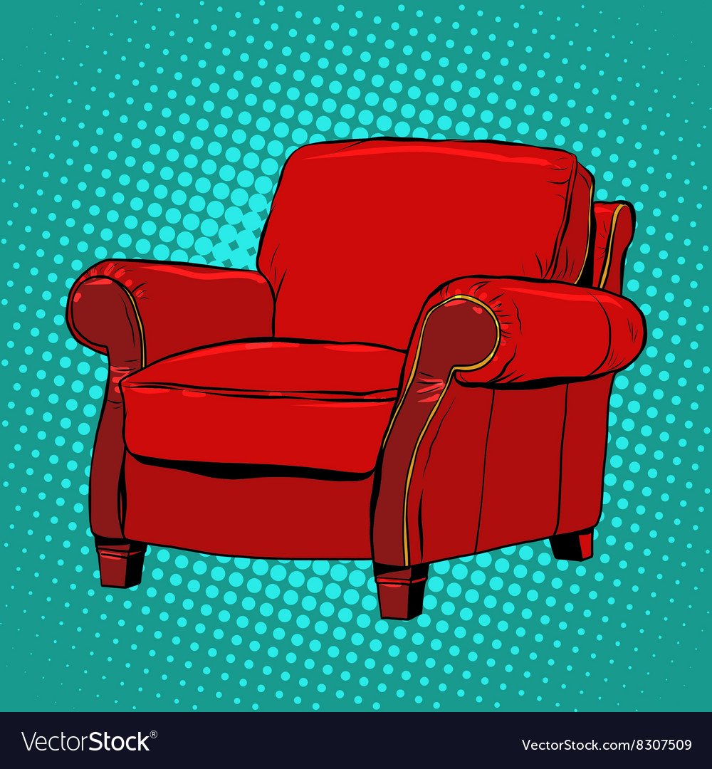 Красное кресло вектор