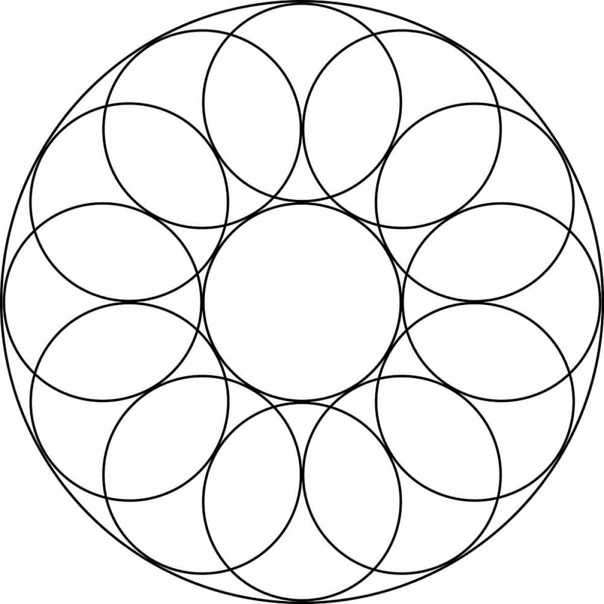 Из 3 кругов сделать 2. Узоры циркулем из кругов. Круговой узор. Узор из окружностей. Окружность узоры циркулем.