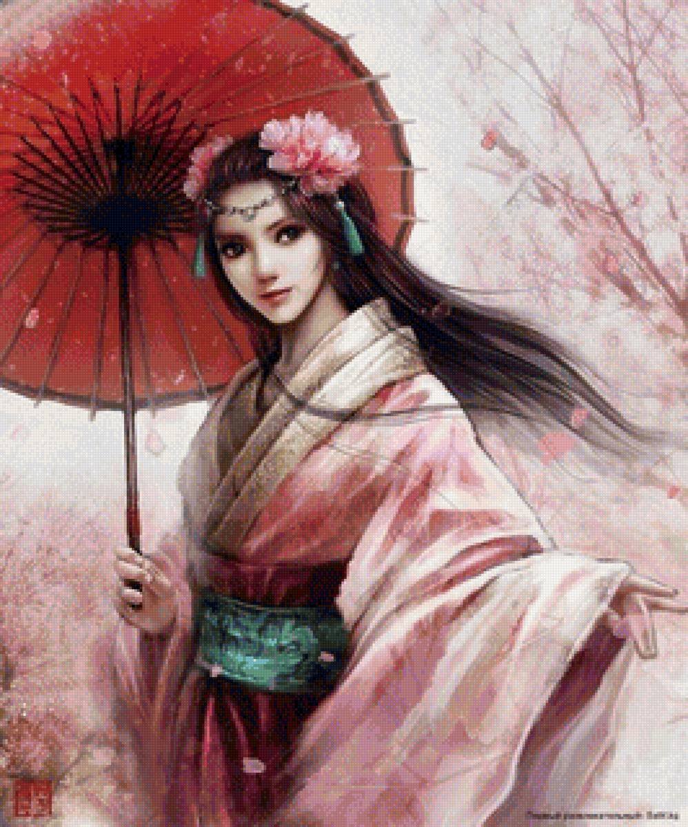 Японские картины гейши