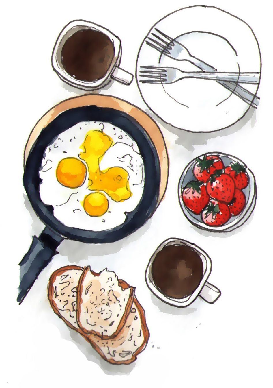 Завтрак в иллюстраторе