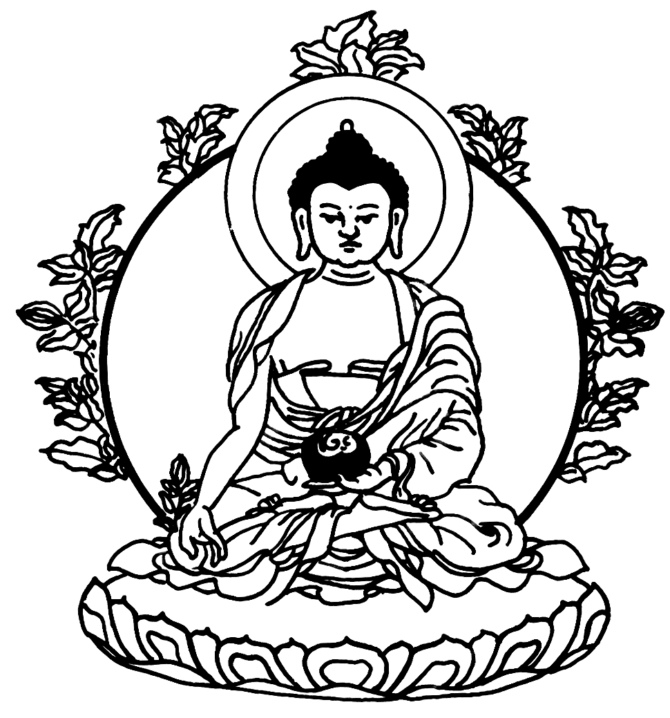 Будда рисунок цветной