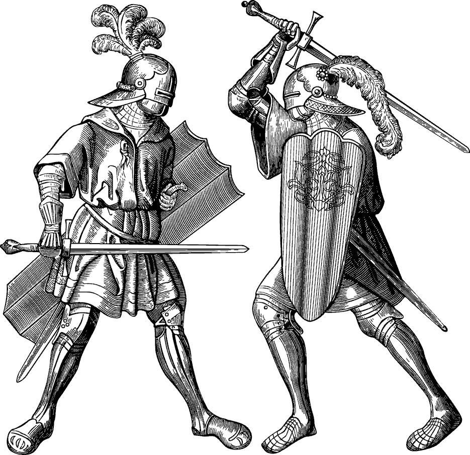 Гравюры рыцарей средневековья