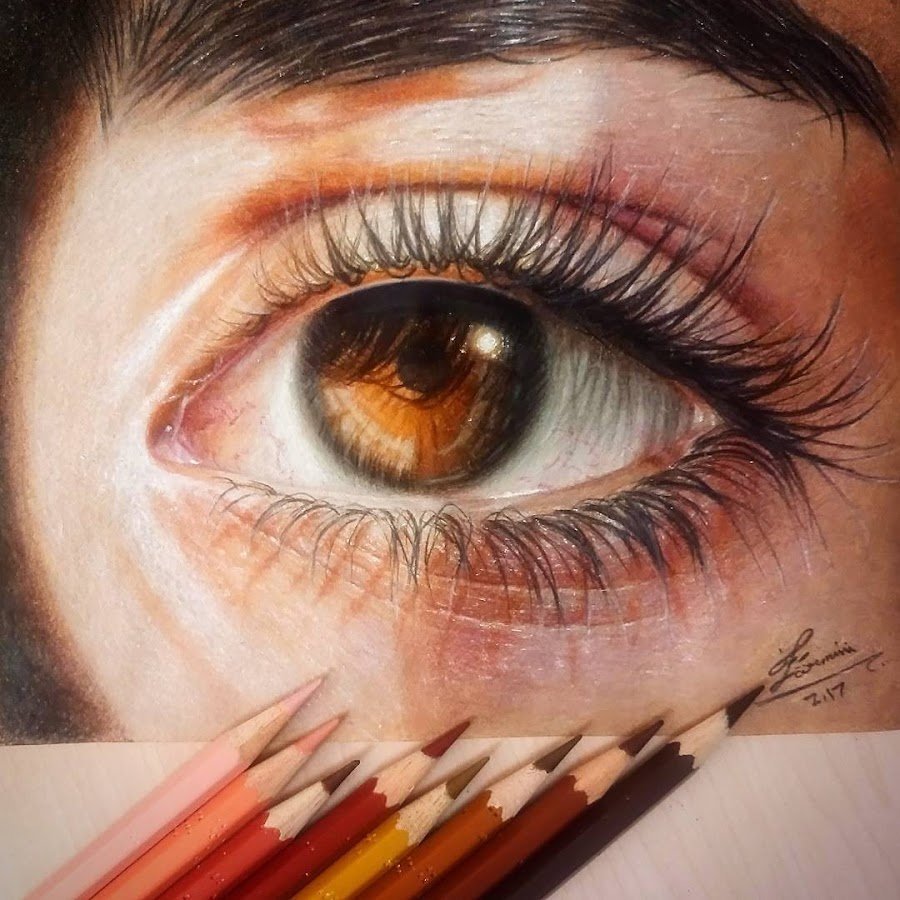 Реалистичный глаз карандашом