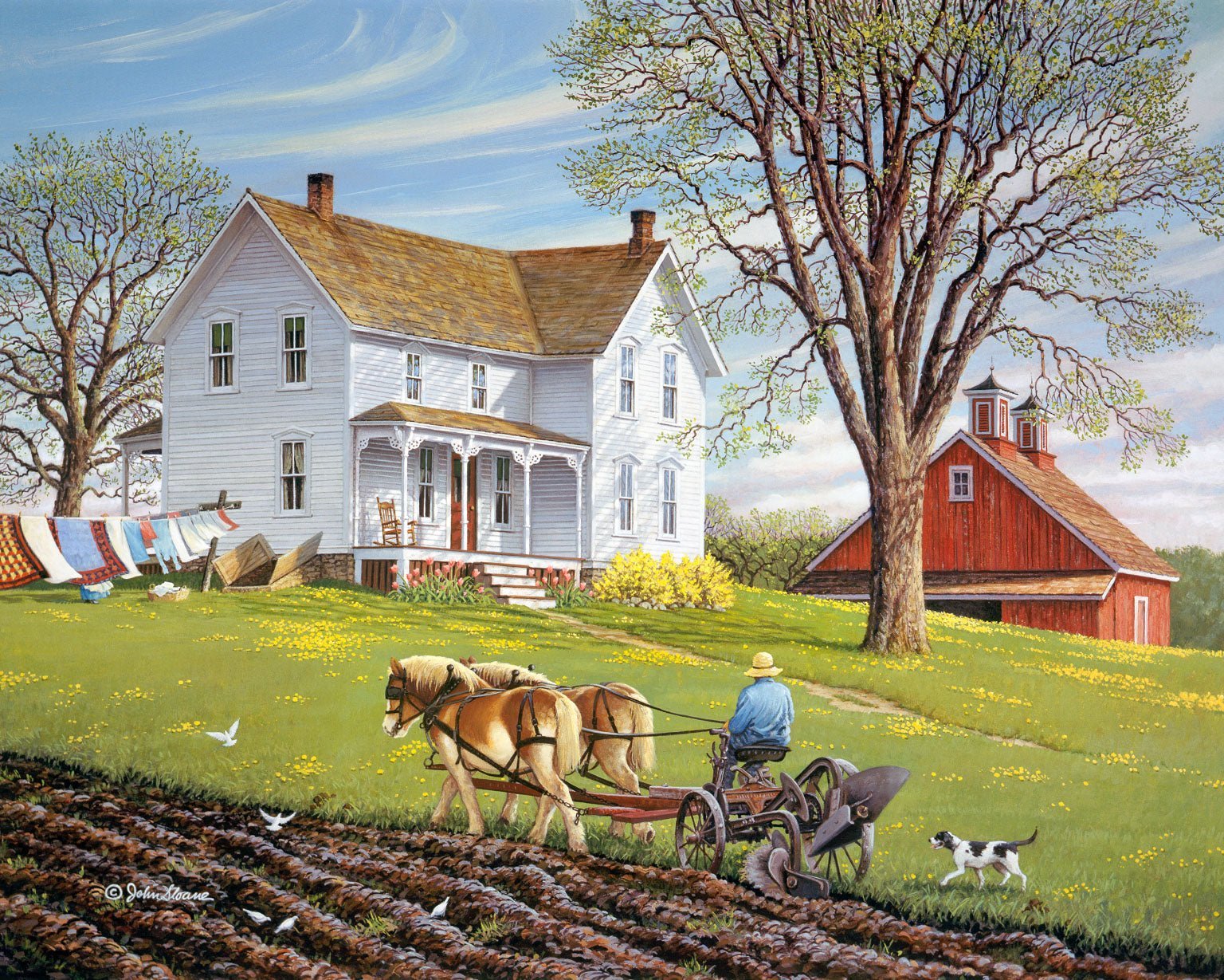 He lives on the farm. Джон Слоун деревня. Весенняя деревенька John Sloane.. Американский художник John Sloane. Джон Слоан живопись.