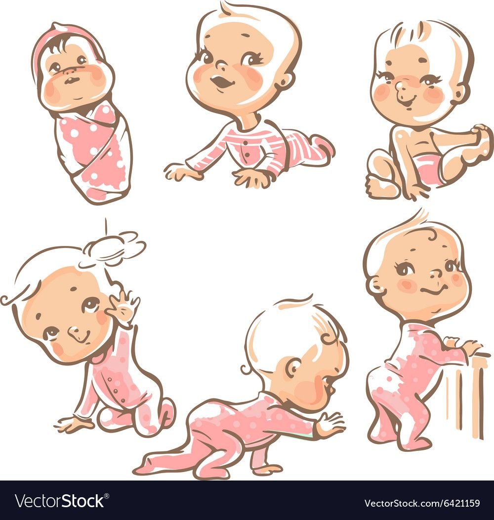 Младенец опирается нарисованные