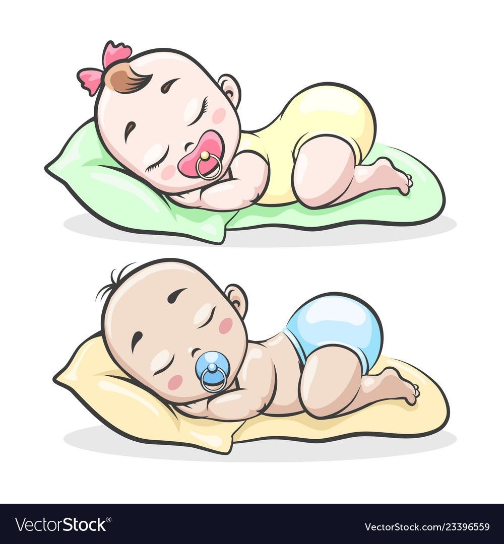 Лежащий младенец нарисованный