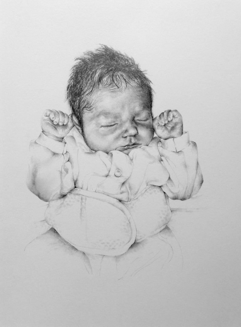 Картины своими руками карандашом младенец