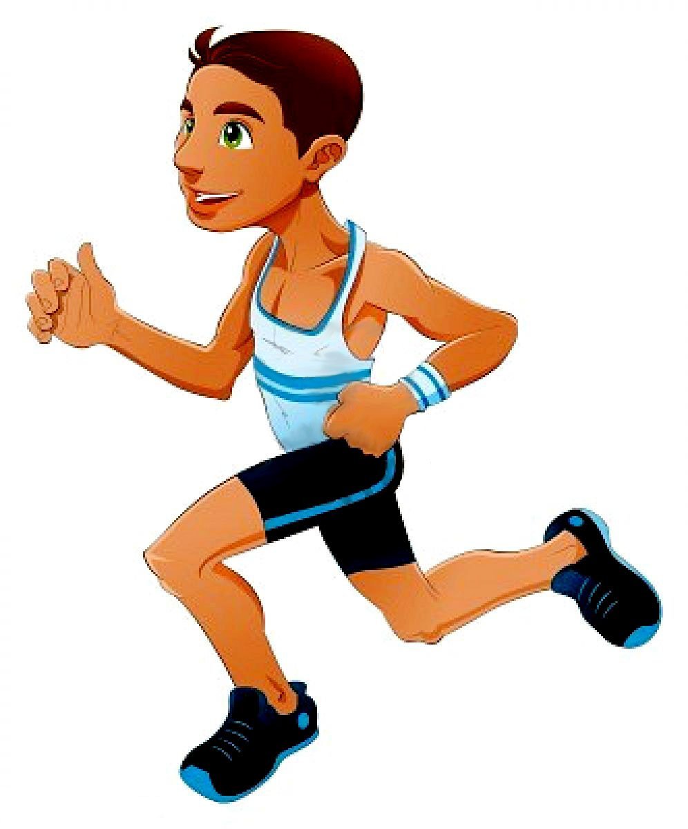 Мальчик спортсмен бежит