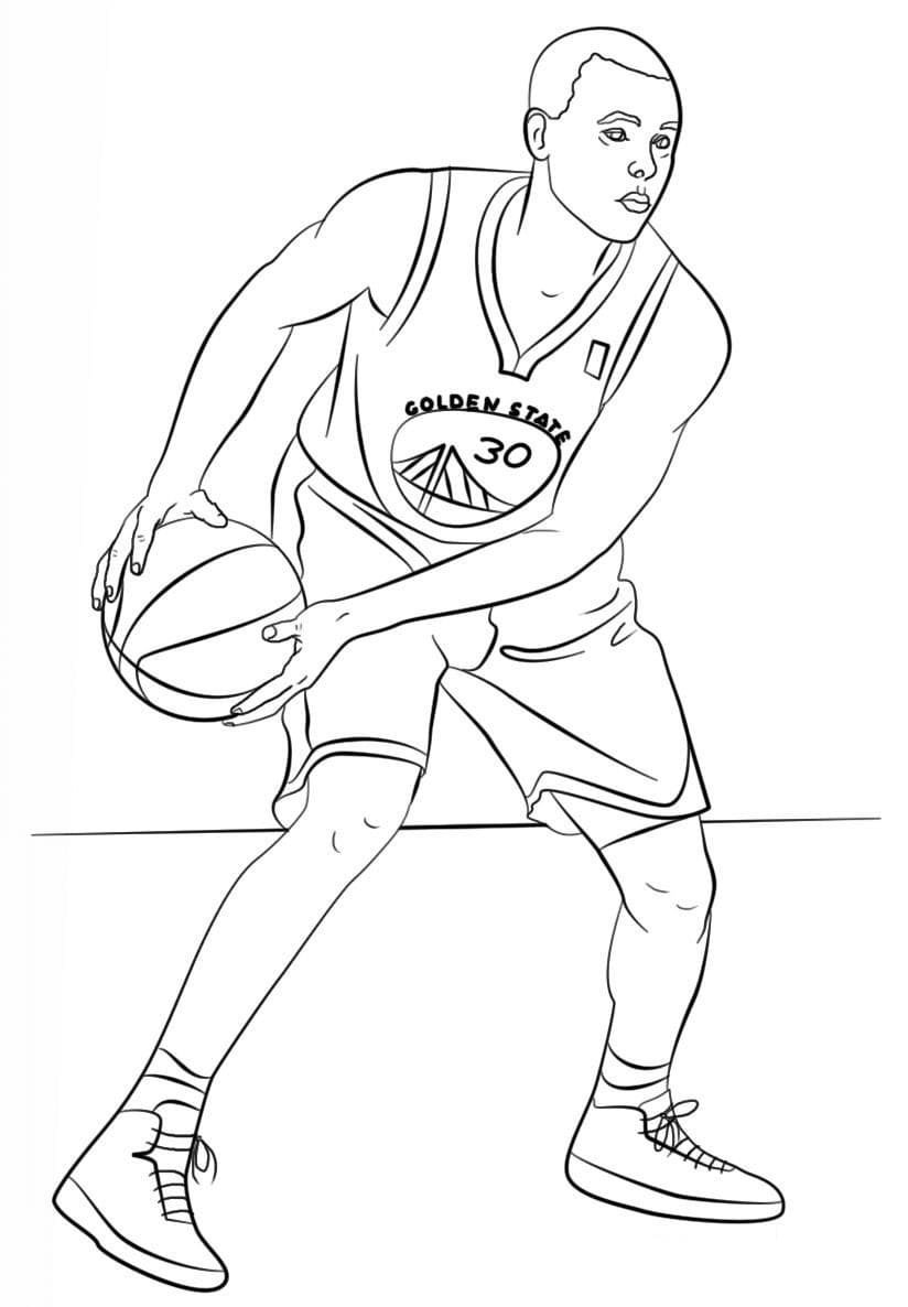 Раскраски баскетбол Стефен карри
