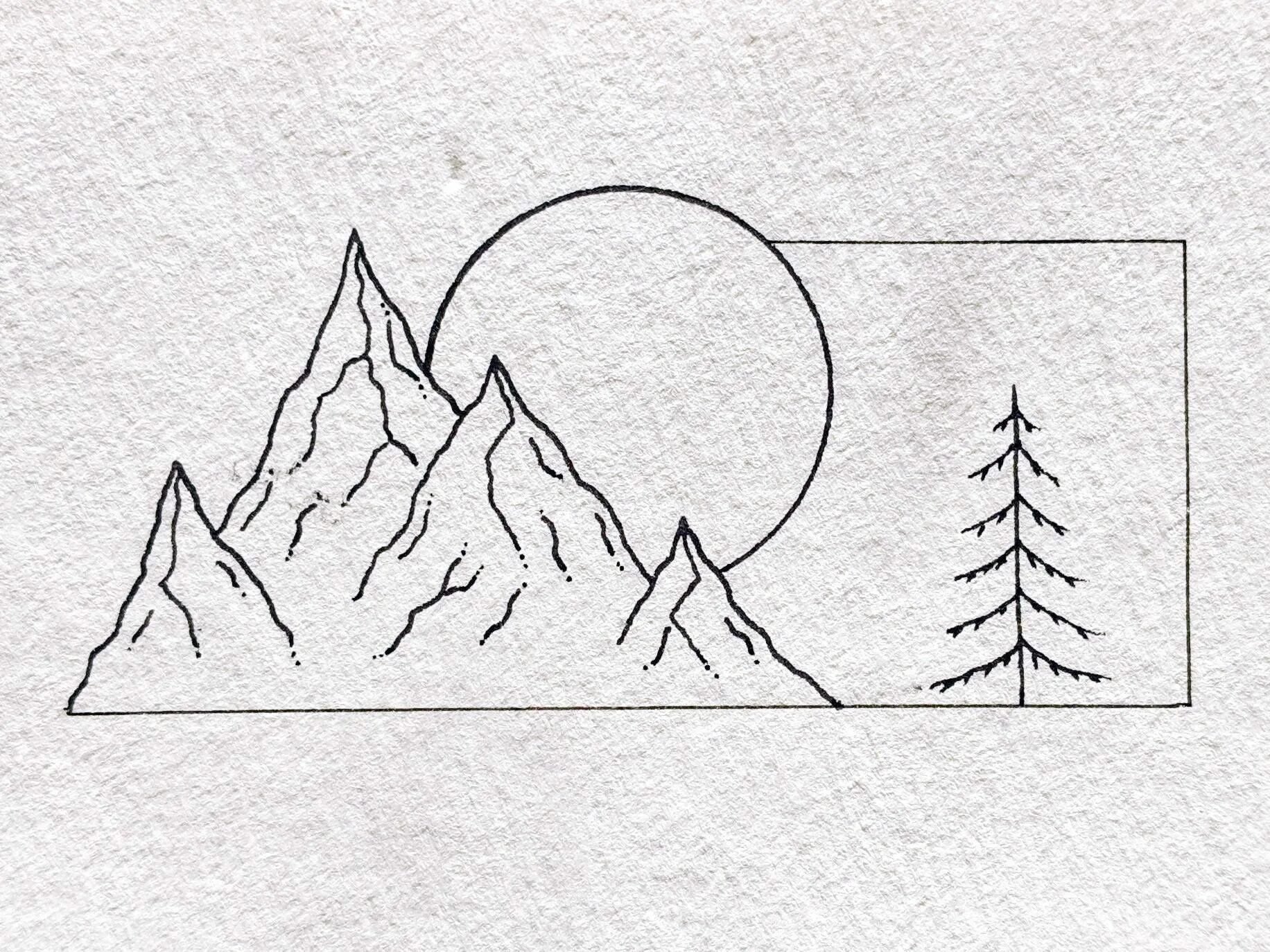 Главная мысль легкие горы. Горы рисунок. Рисунки природы карандашом для срисовки. Пейзаж карандашом для срисовки легкие. Пейзаж карандашом легкий для срисовки.