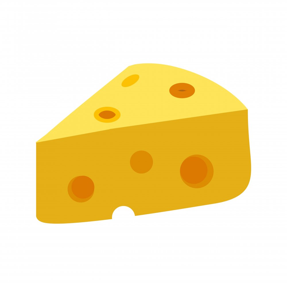 Нарисованный минималистичный сыр