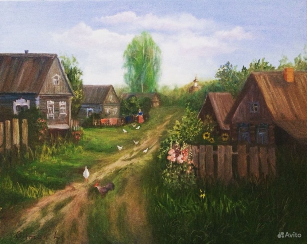 Рисунки деревни летом
