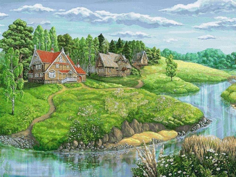 Картины художник любовь Малышева деревня