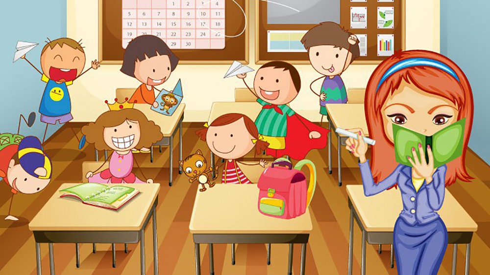 Рисунок дети в классе на уроке