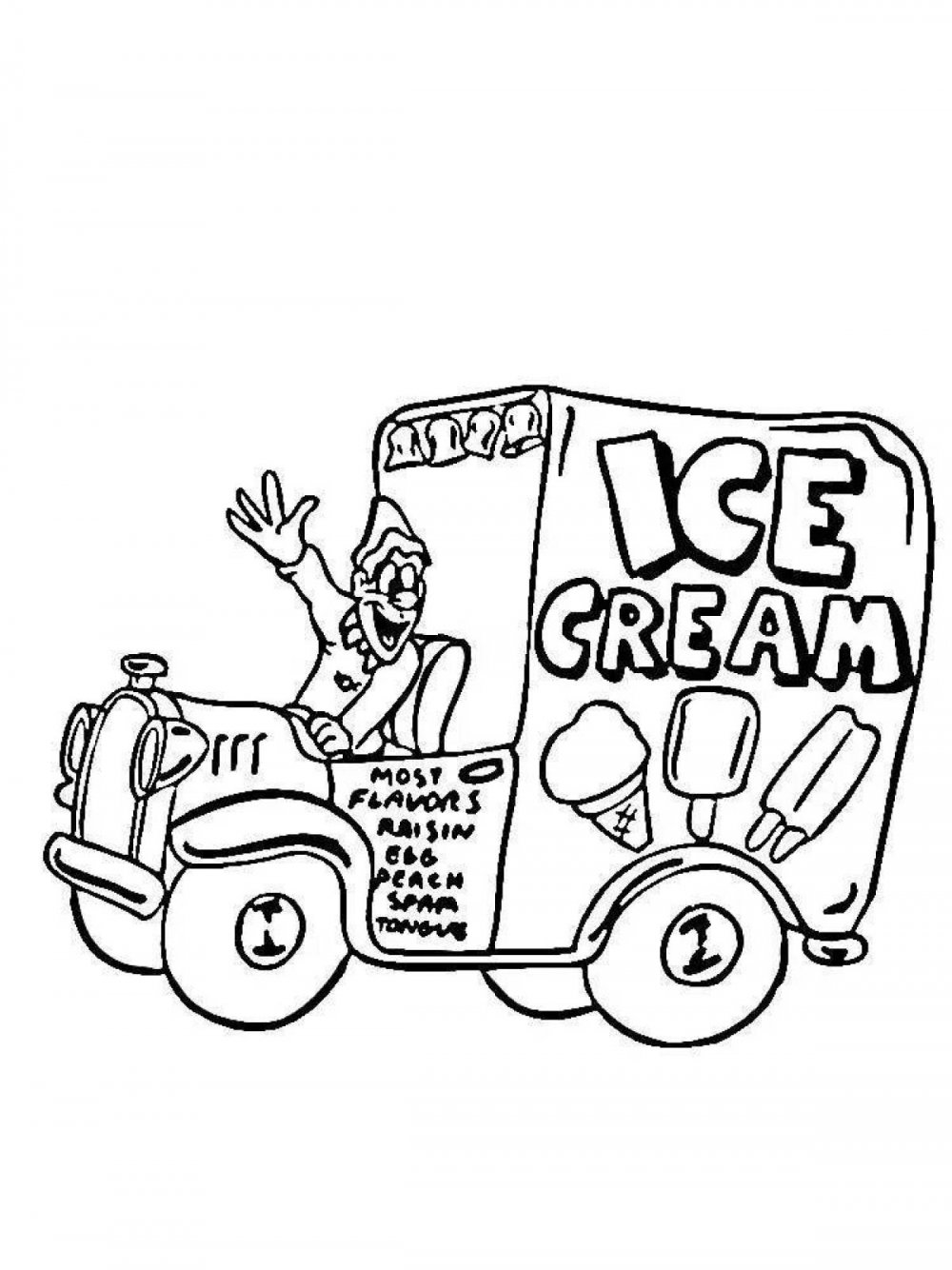 Грузовик с мороженым рисунок 2д