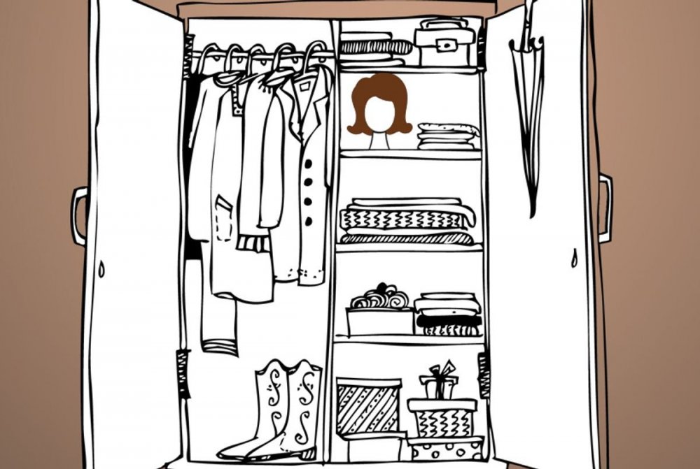 Нарисованный шкаф с одеждой