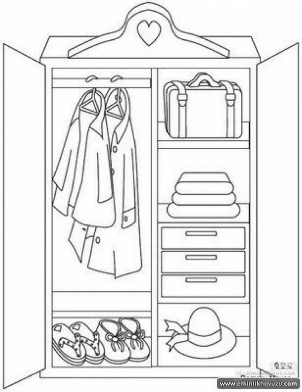 Раскраска шкаф для одежды