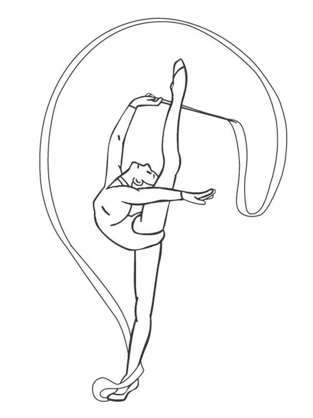 Раскраска Олимпийская гимнастка