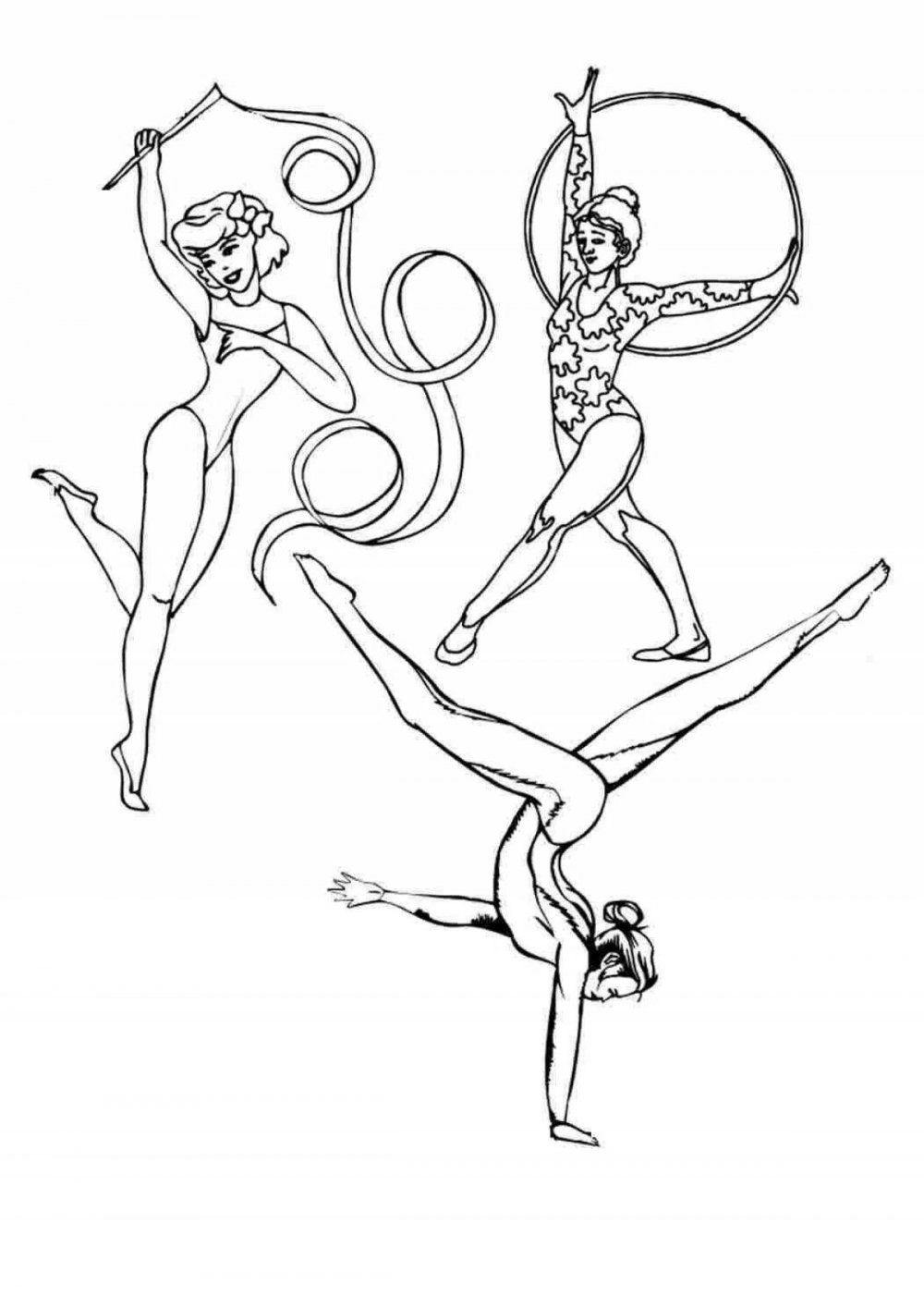 Раскраска для девочек гимнастика художественная