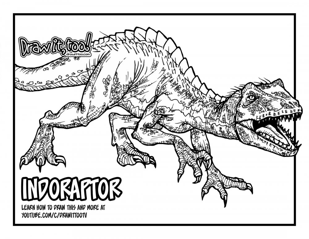 Раскраска динозавр Индоминус рекс