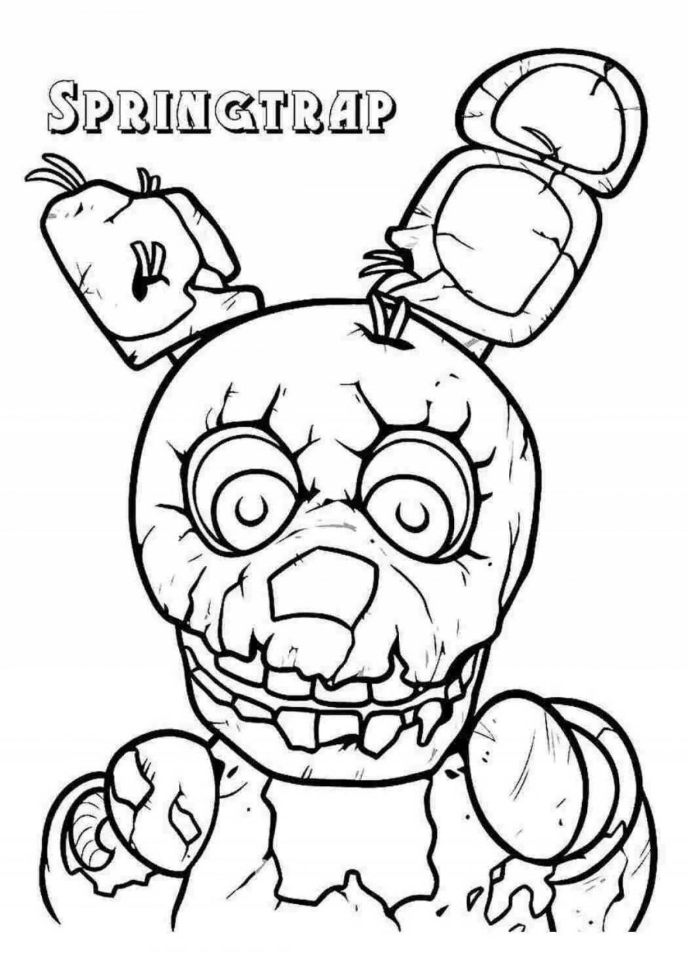 Withered Bonnie раскраска