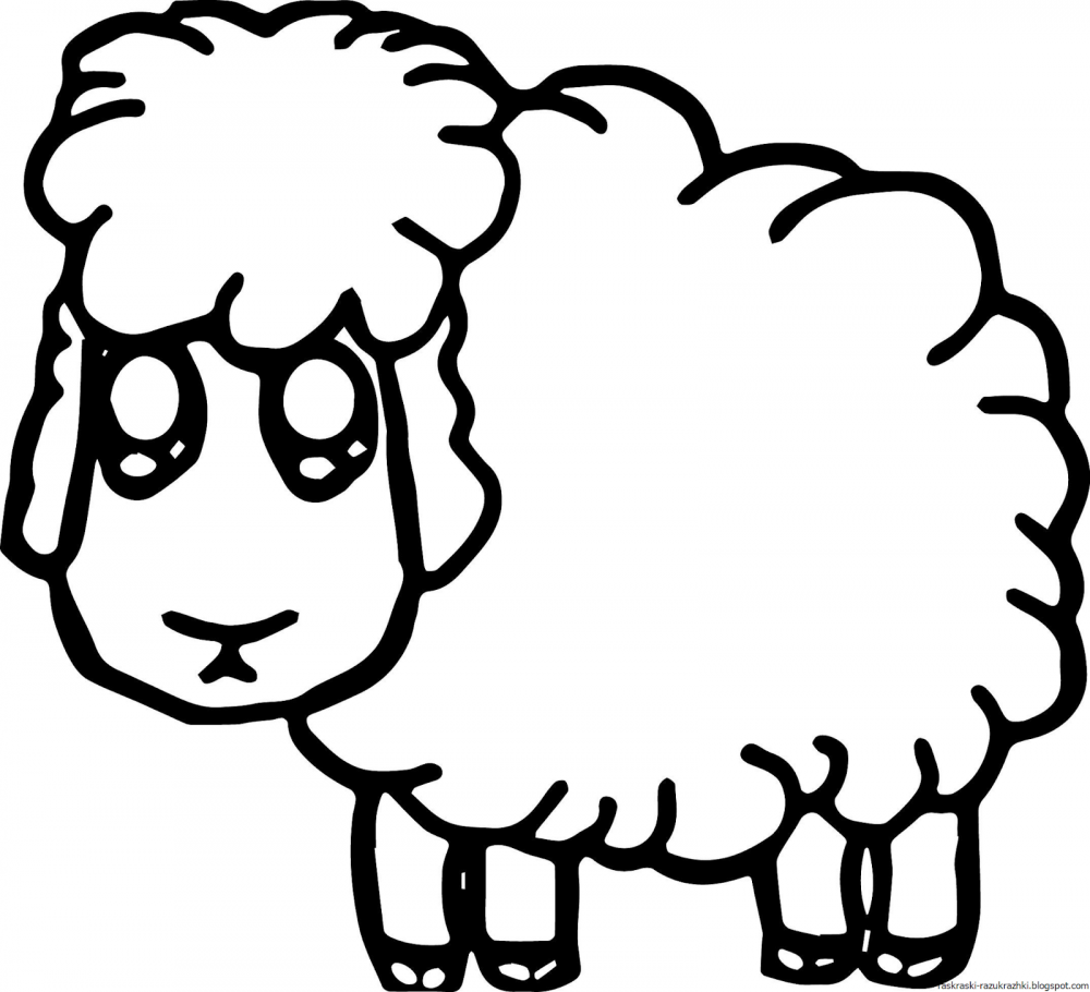 Трафарет овца с ягнятами