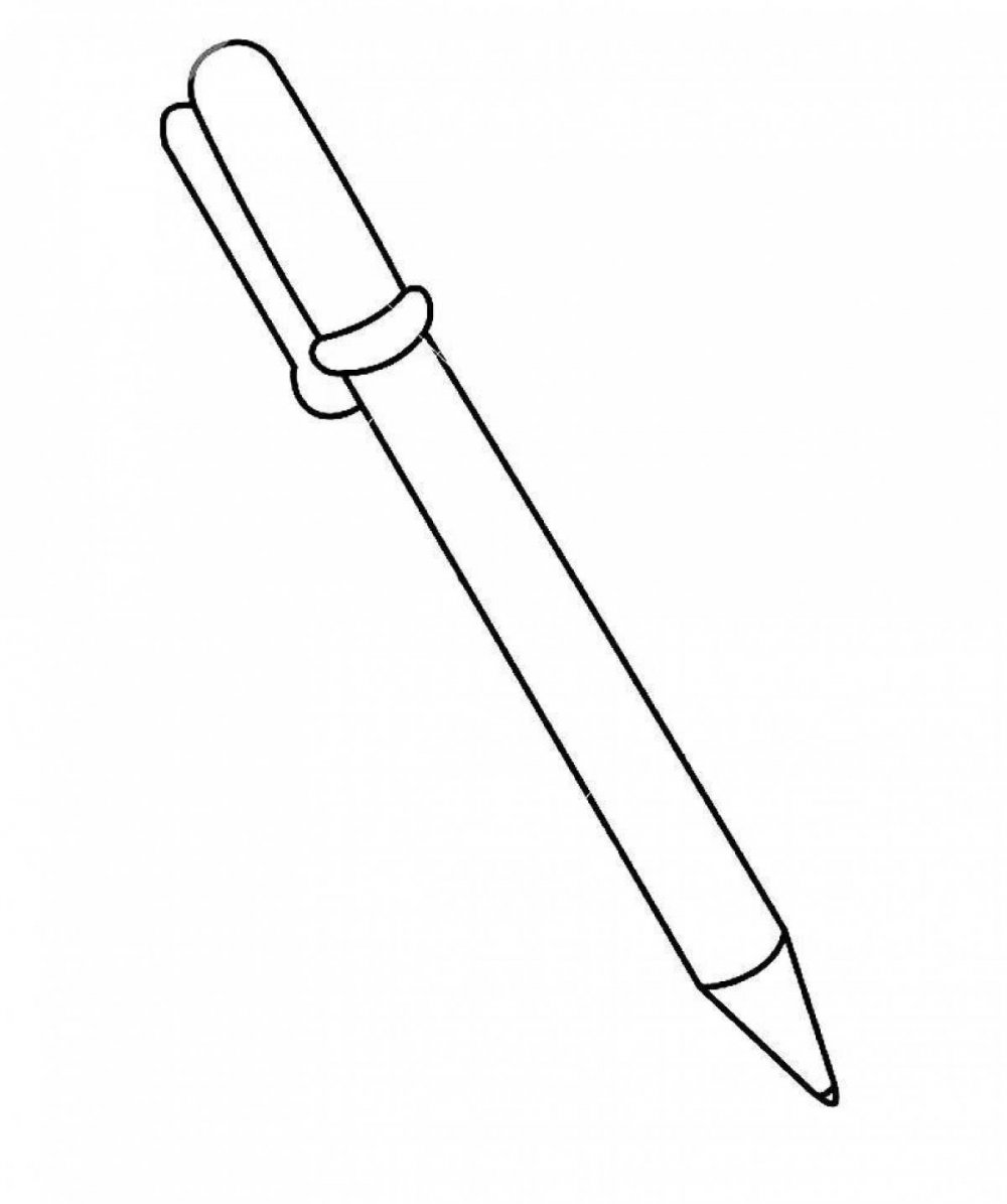 Рука с ручкой контур