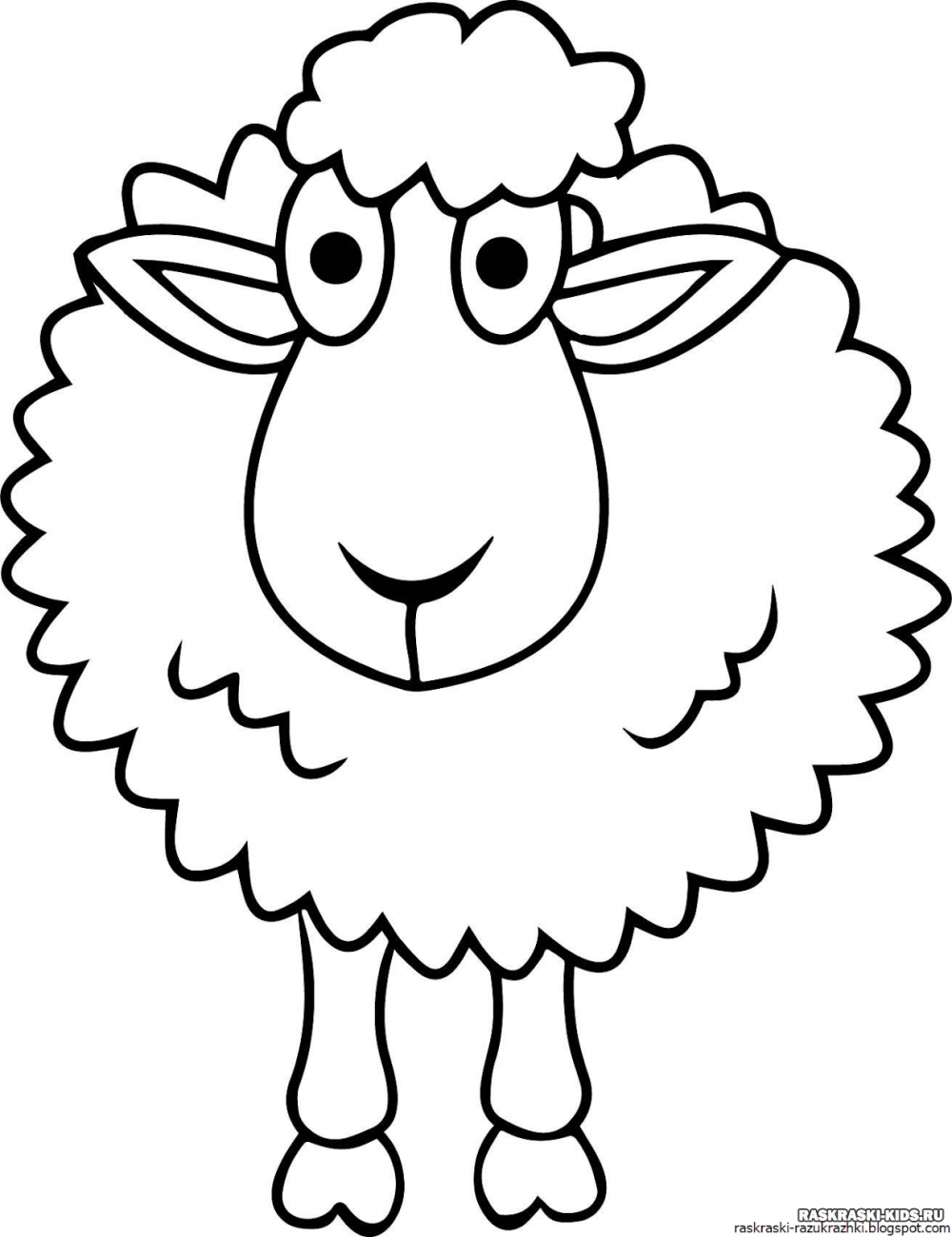 Овца раскраска для детей