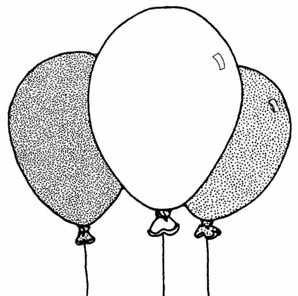 Воздушный шарик контурный