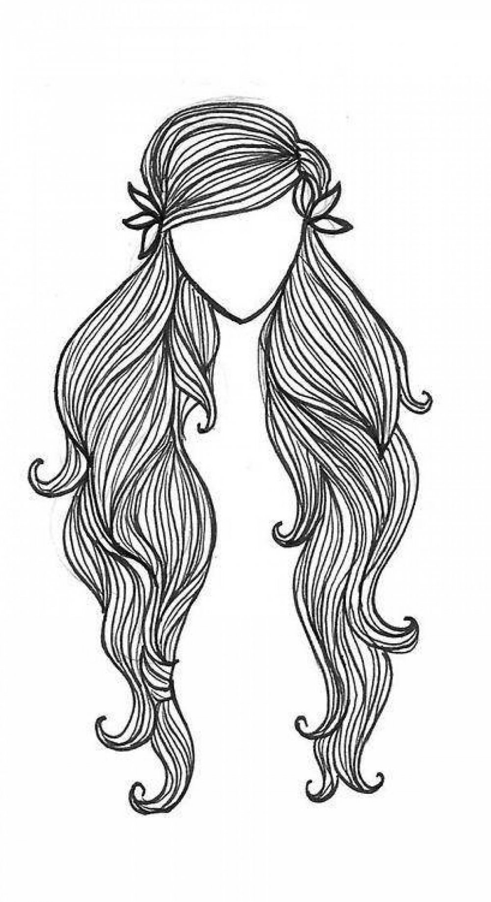Раскраска девочка с волосами