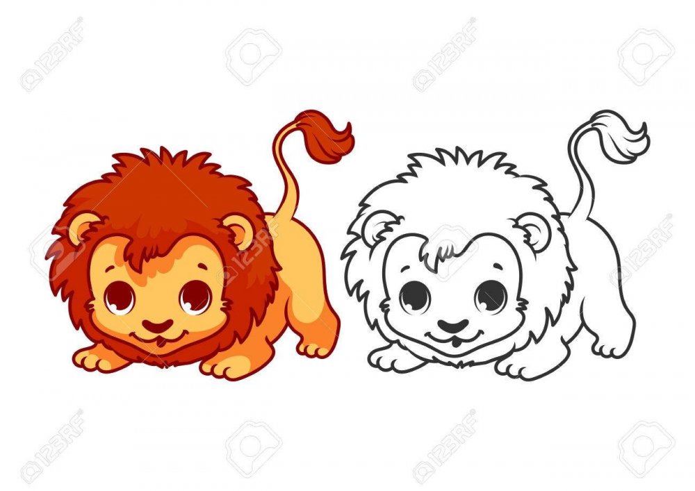 Раскраски львы и львята Король Лев