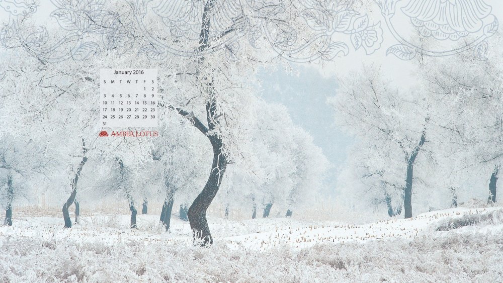 Зимние обои с календарем