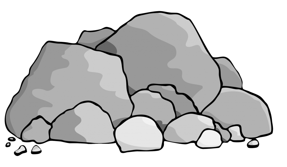 Камень нарисованный на белом фоне