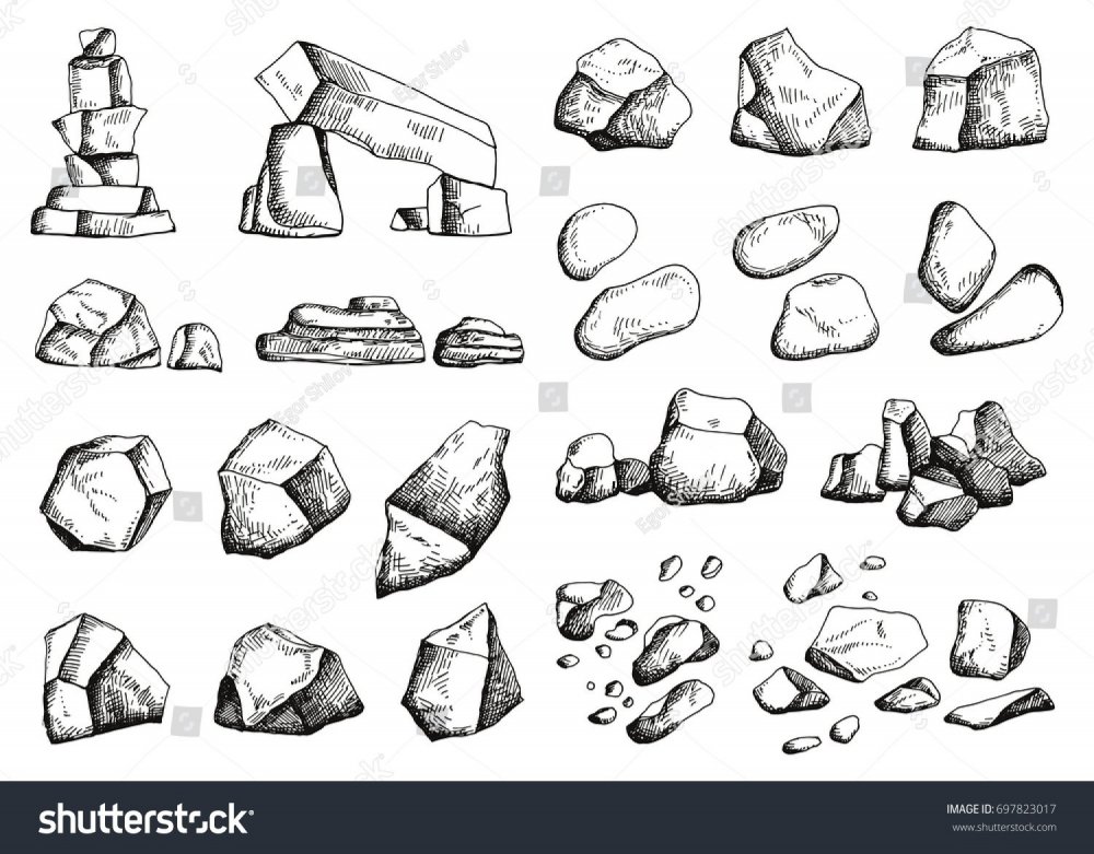 Рисование скетча на камнях