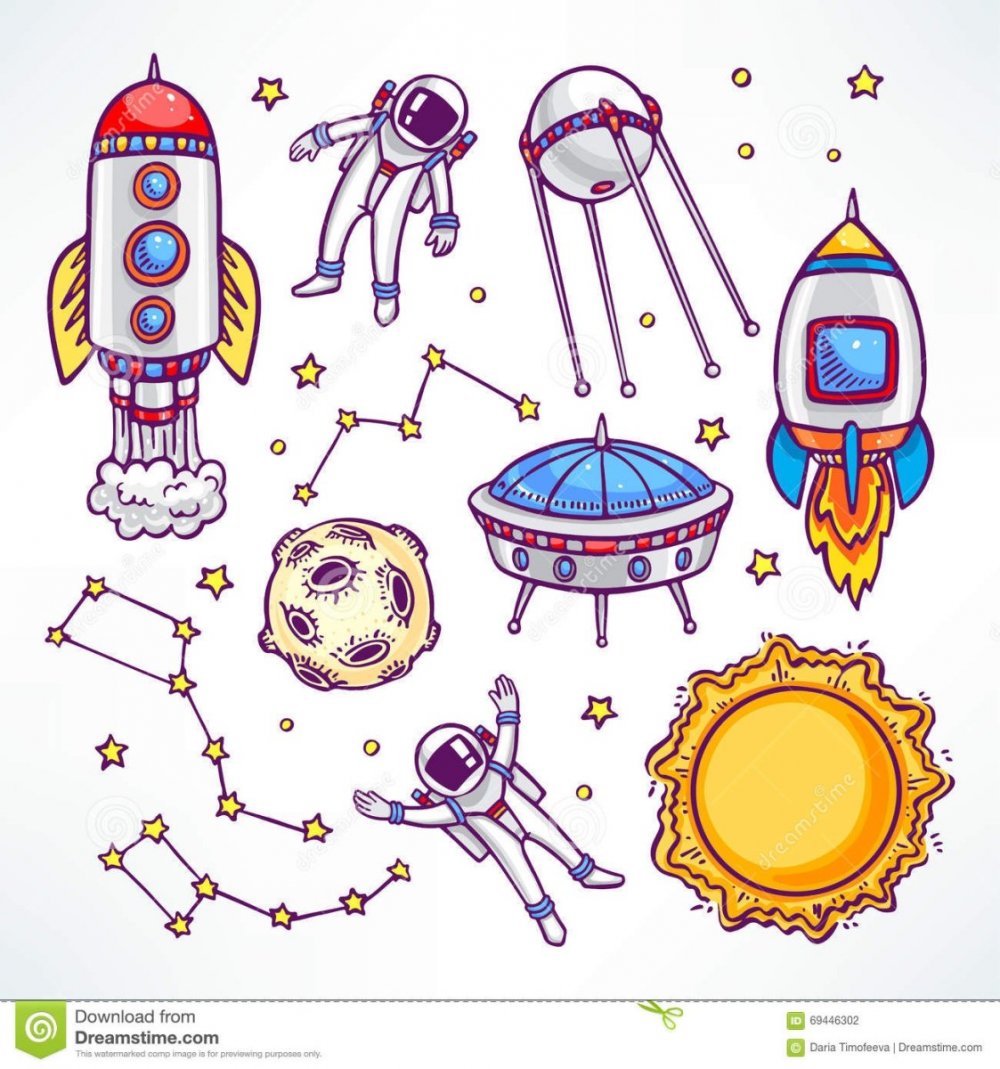 Рисование космонавт и ракета