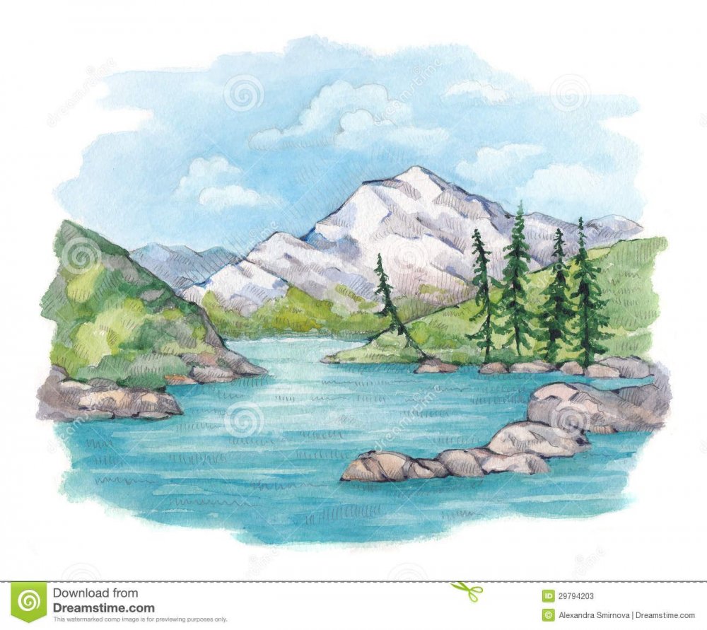 Озеро Байкал рисунок