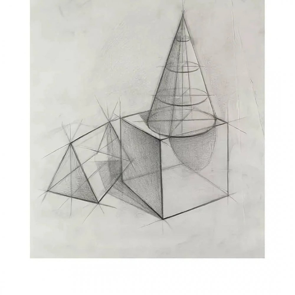 Натюрморт из геометрических тел (построение, перспектива)