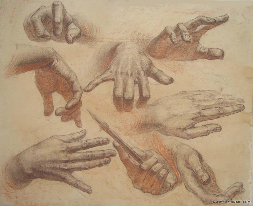 Кисти рук живопись Микеланджело