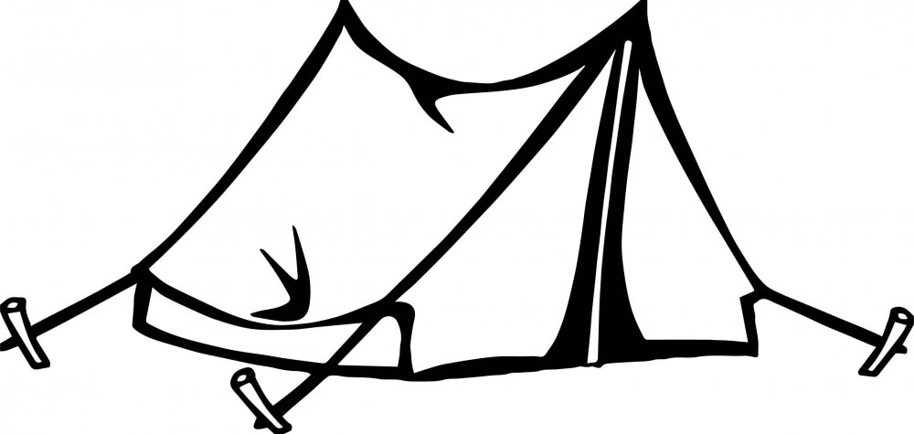 Силуэт горы палатка