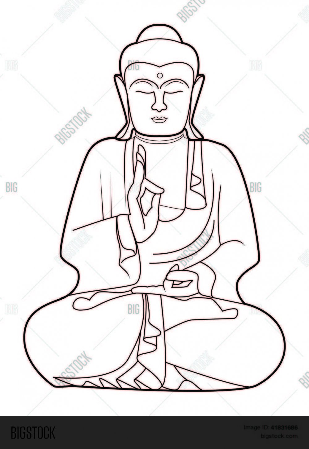 Рисунок одной линией Будда
