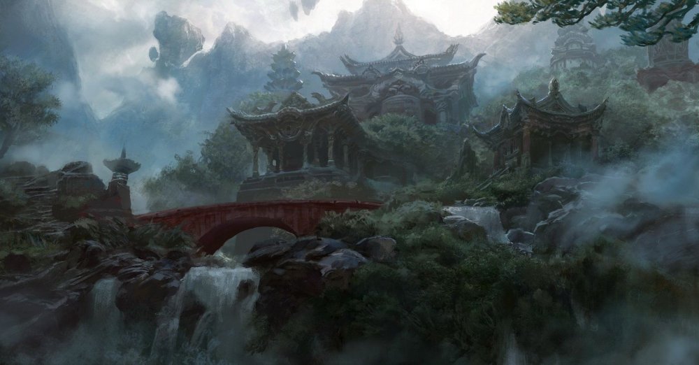 Concept Art environment храм Япония