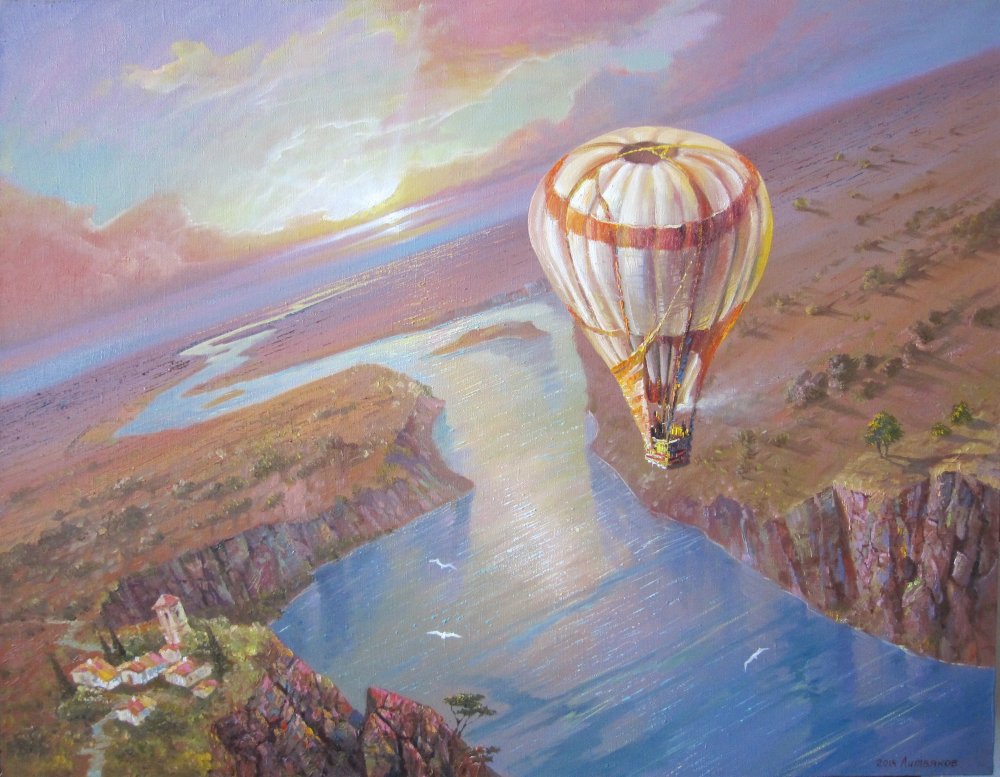 Полет на воздушном шаре картина