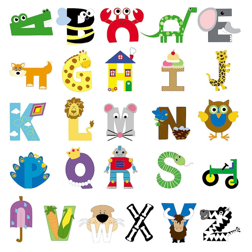 Буквы алфавита в виде животных