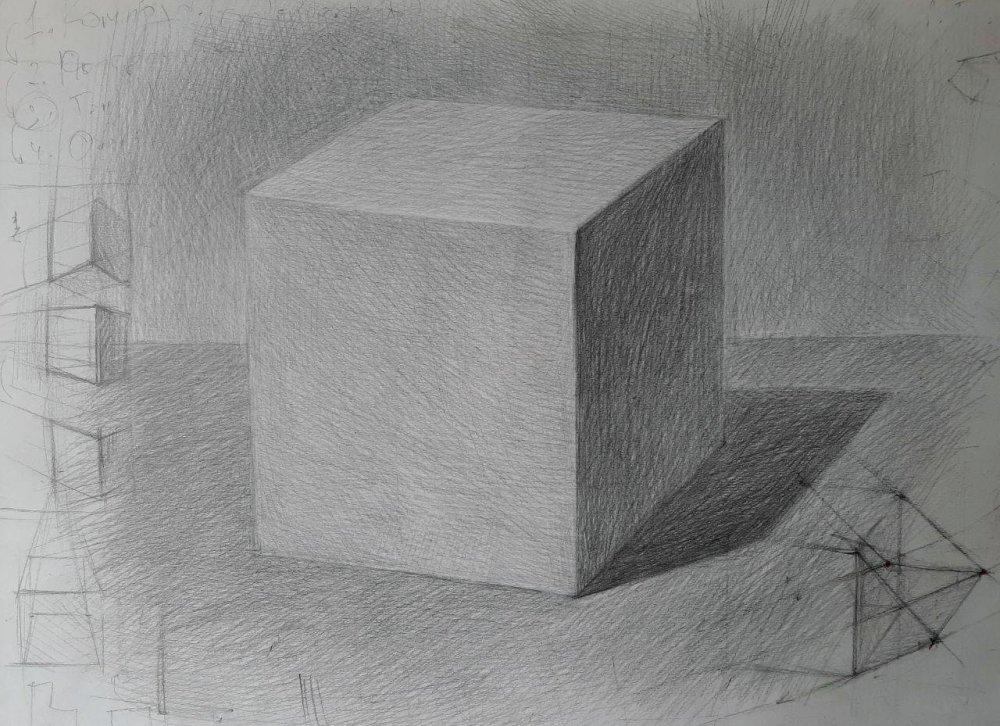 Уроки рисования куб
