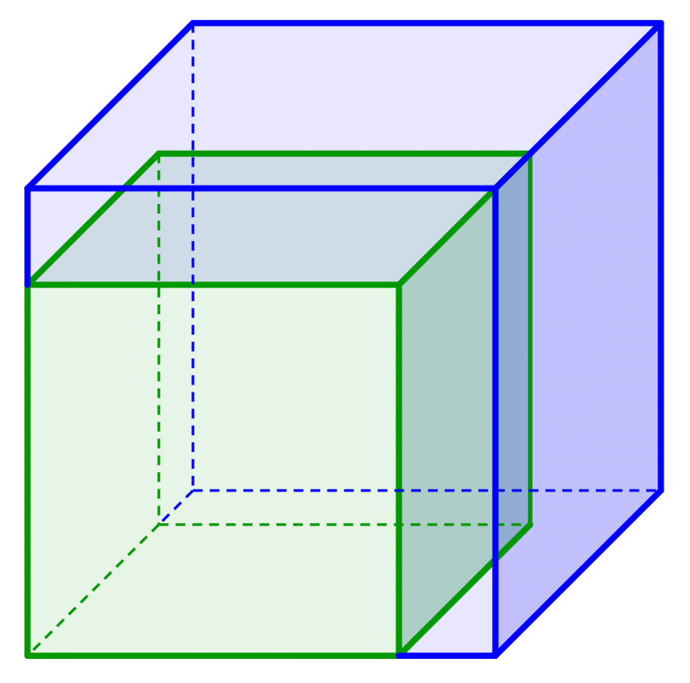 Куб в перспективе с одной точкой схода