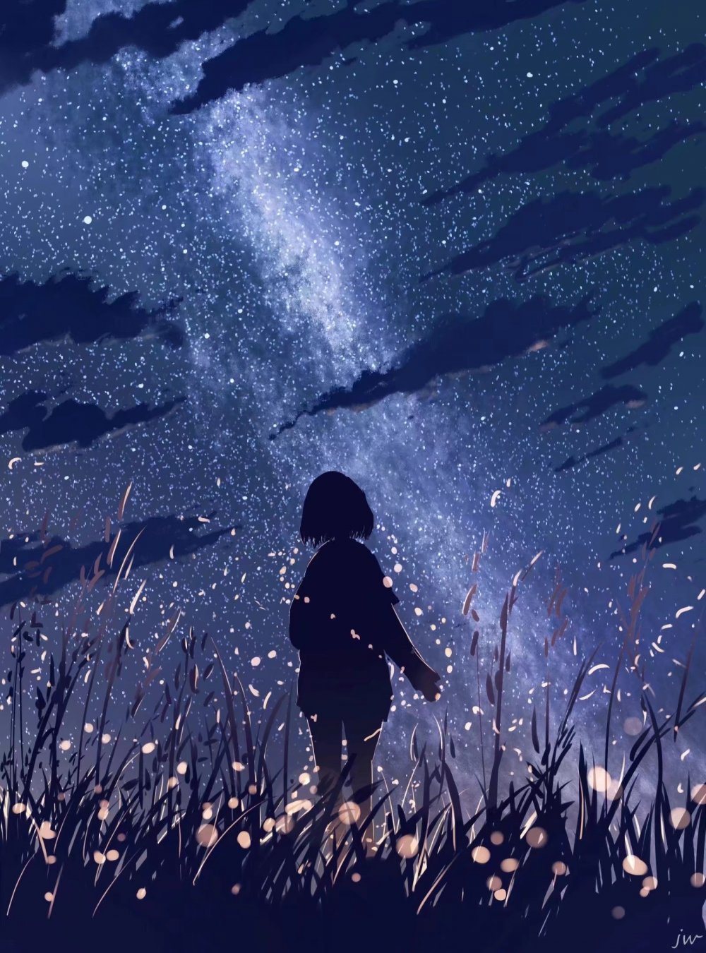 Мальчик и звездное небо