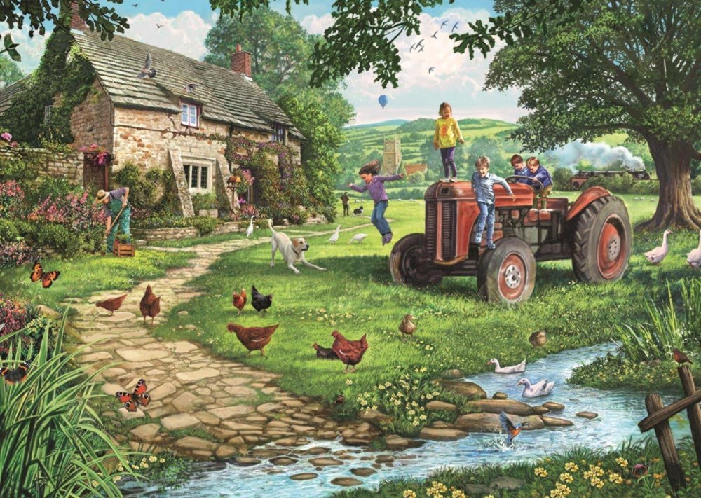 Английский художник Steve crisp картина деревня