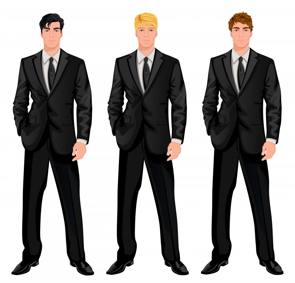 Три человека в деловом костюме